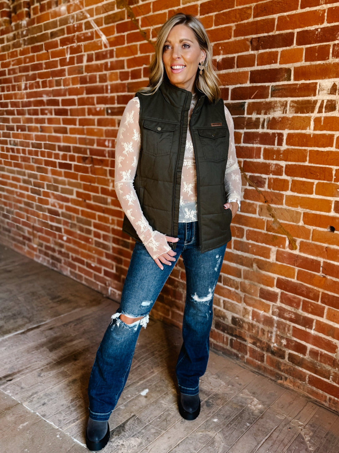 Ariat Grizzly Quilted Vest, Earth