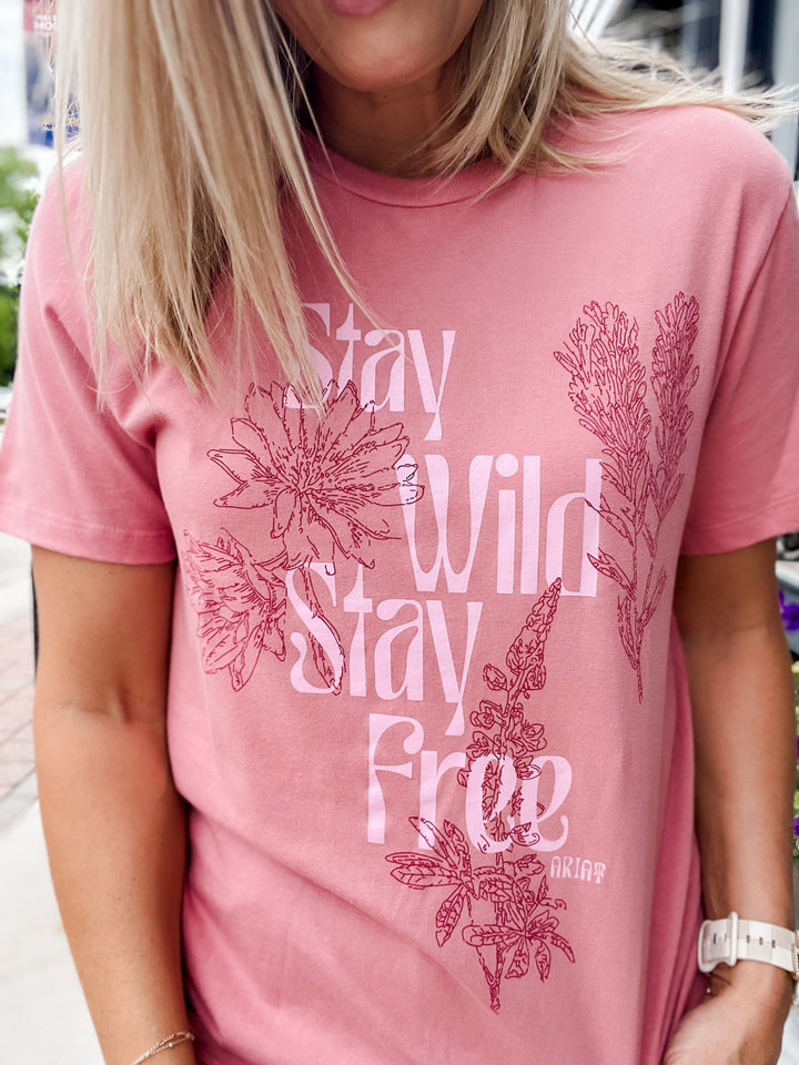 Ariat Stay Wild T-Shirt, Dusty Rose