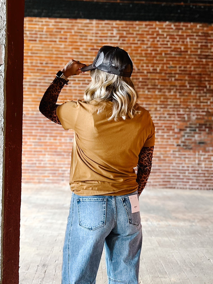 Ariat Womens Stay Gold Boyfriend Fit T-Shirt, Harvest Gold