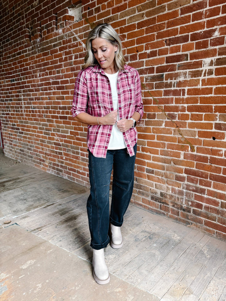 Ariat Billie Jean Button Up Plaid, Sunkissed