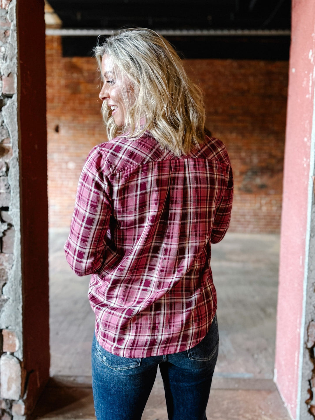 Ariat Billie Jean Button Up Plaid, Sunkissed