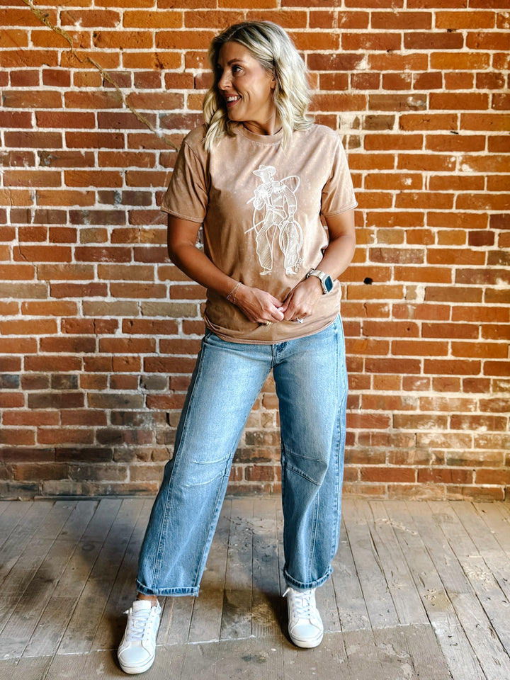 Ariat Buckaroo Mineral Wash Graphic T-Shirt, Coconut