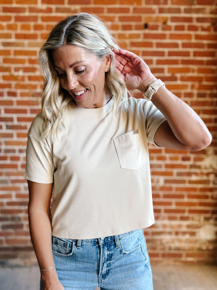 Ariat Patron Short Sleeve Top, Oyster Grey