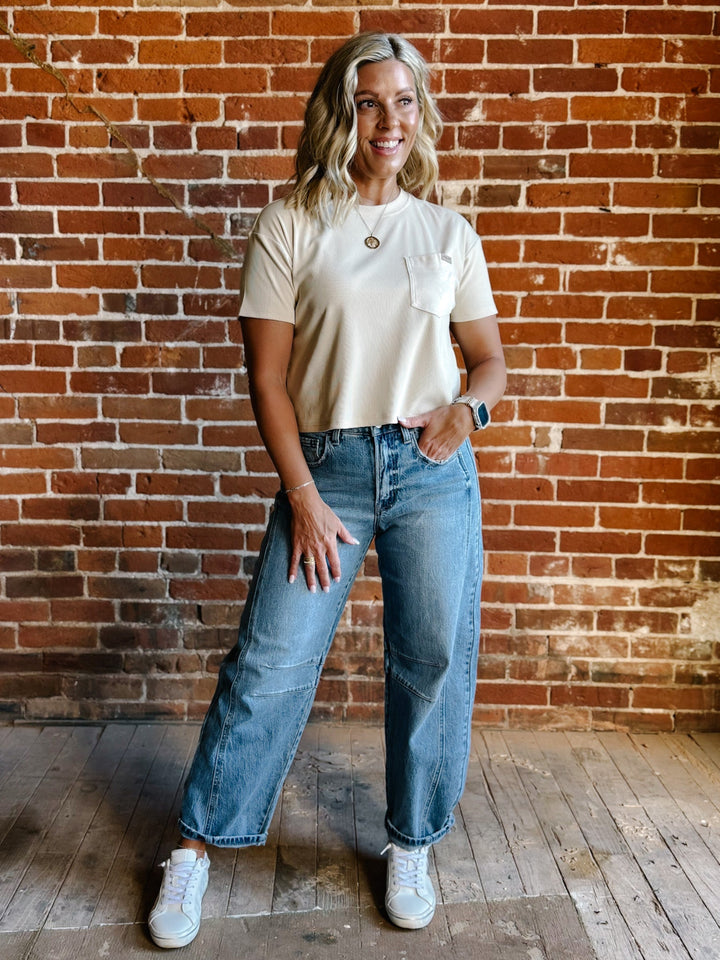 Ariat Patron Short Sleeve Top, Oyster Grey