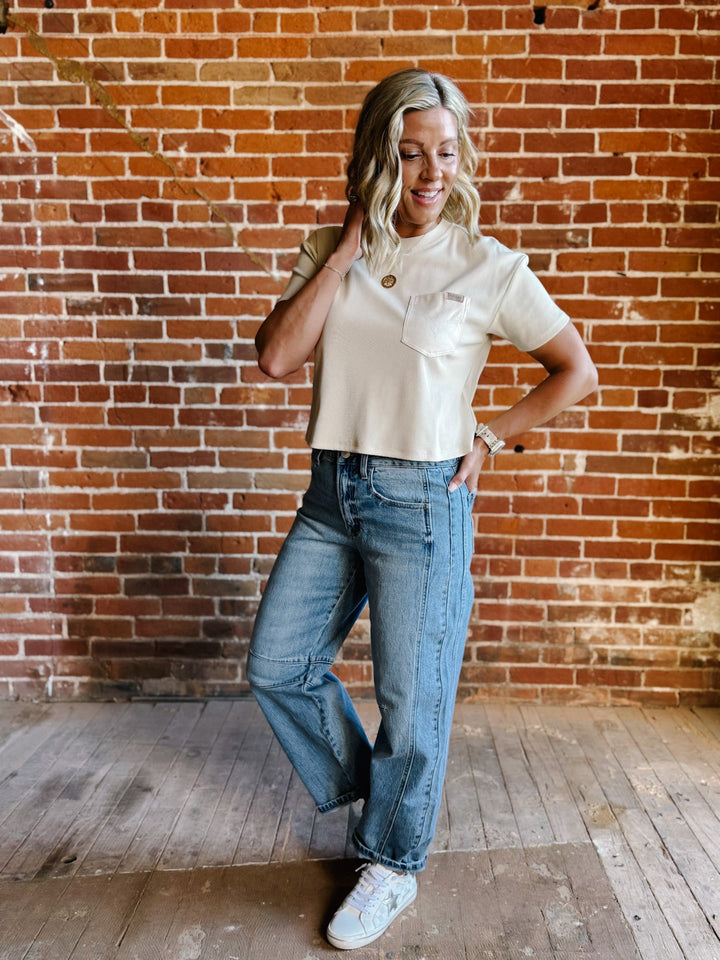 Ariat Patron Short Sleeve Top, Oyster Grey