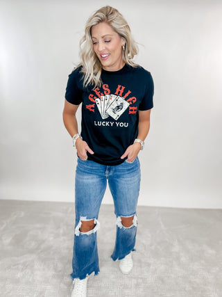 Ariat Womens Ace of Spades Boyfriend Fit T-Shirt, Black