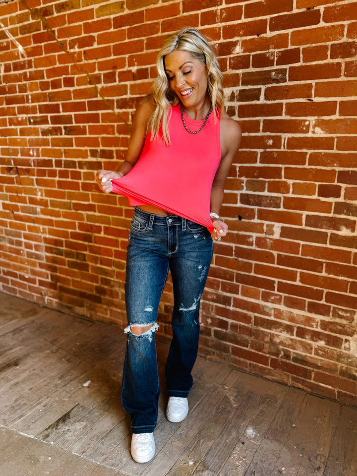 Aspire Racer Back Tank, Flamingo Pink