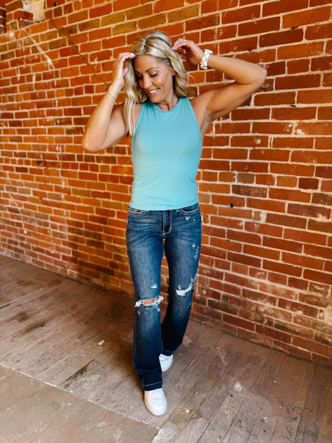 Aspire Racer Back Tank, Tidal Wave