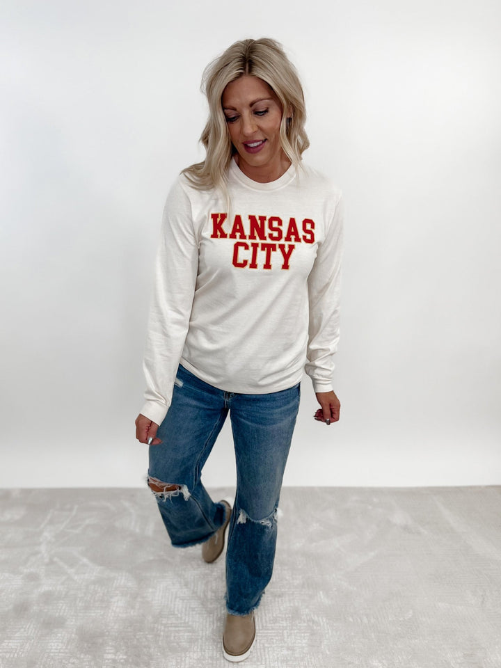 Be Bold Kansas City Graphic Long Sleeve Tee, Ivory