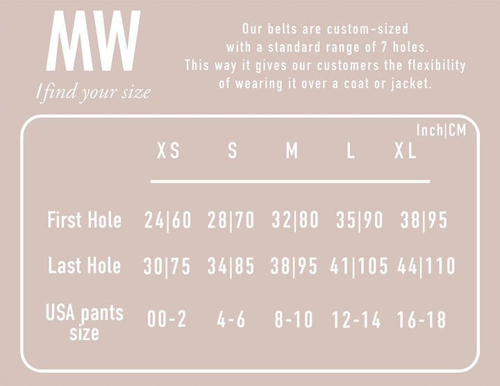 Genuine Leather Belt Size Chart