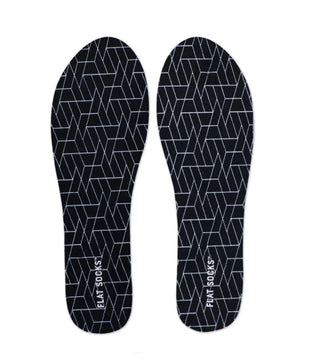 Flat Socks, Black Geometric