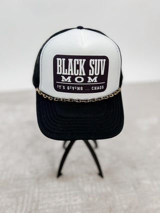 Black SUV Mom Trucker Hat, Black