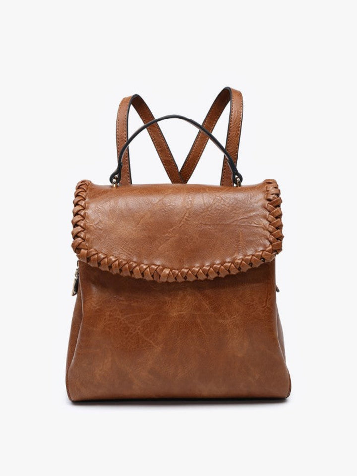 Blossom Whipstitch Backpack, Brown