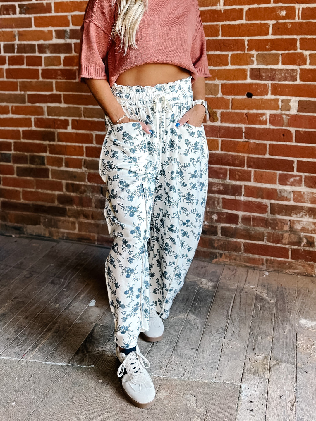 Blossom Trail Floral Barrel Pants