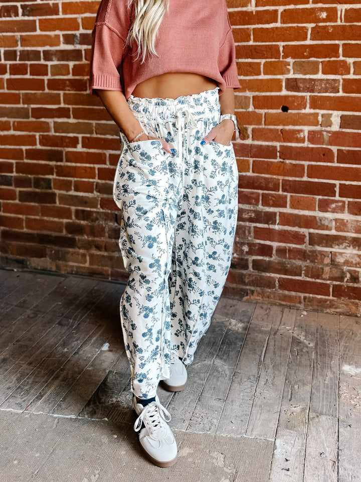 Blossom Trail Floral Barrel Pants
