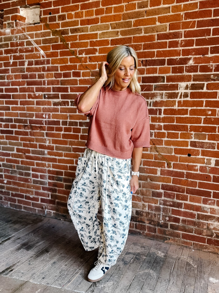Blossom Trail Floral Barrel Pants
