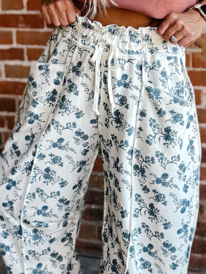 Blossom Trail Floral Barrel Pants