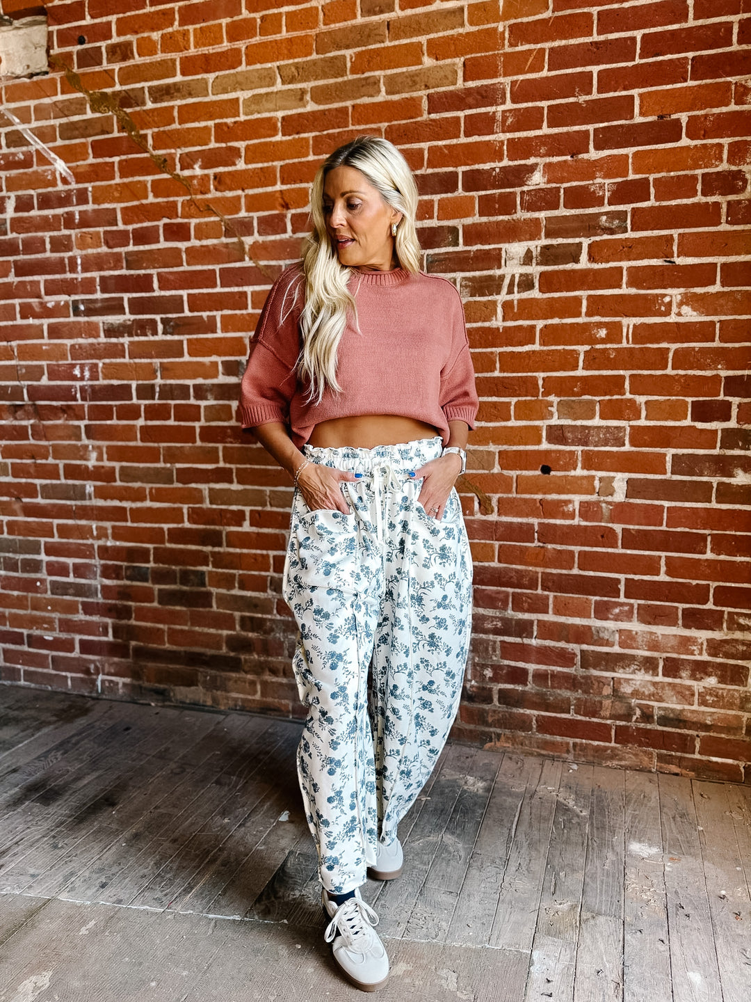 Blossom Trail Floral Barrel Pants