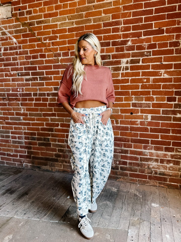 Blossom Trail Floral Barrel Pants