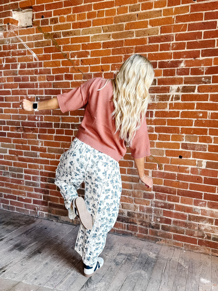 Blossom Trail Floral Barrel Pants