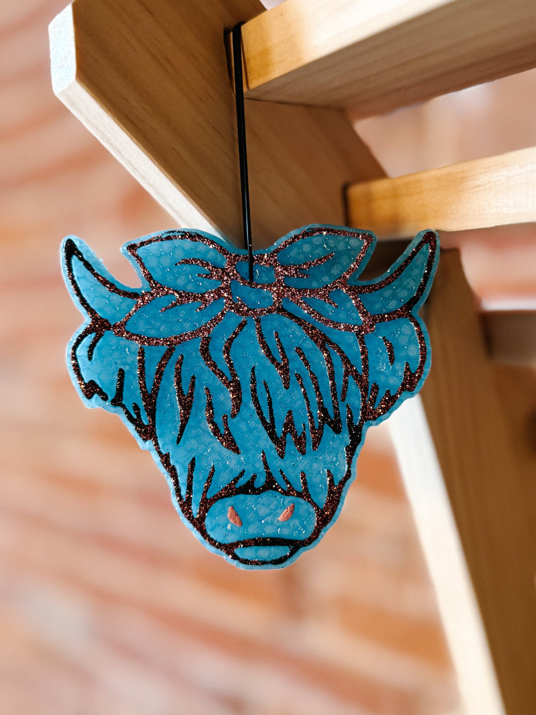 Highand Cow Car Freshie,  Blue Champagne Toast