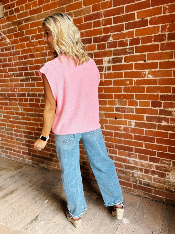 Blush Current Sleeveless Knit Top, Pink