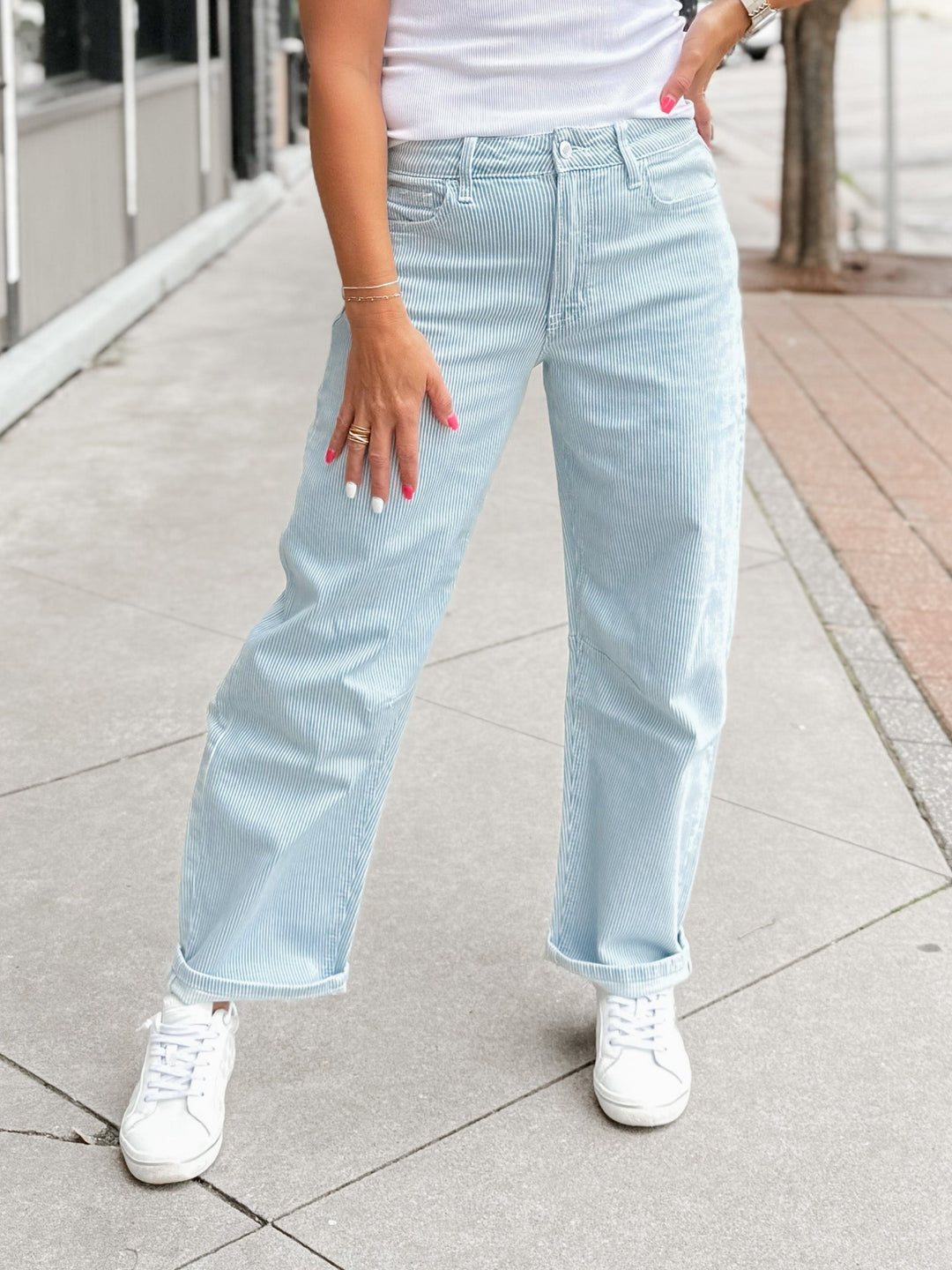 Boardwalk Barrel Jeans, Striped