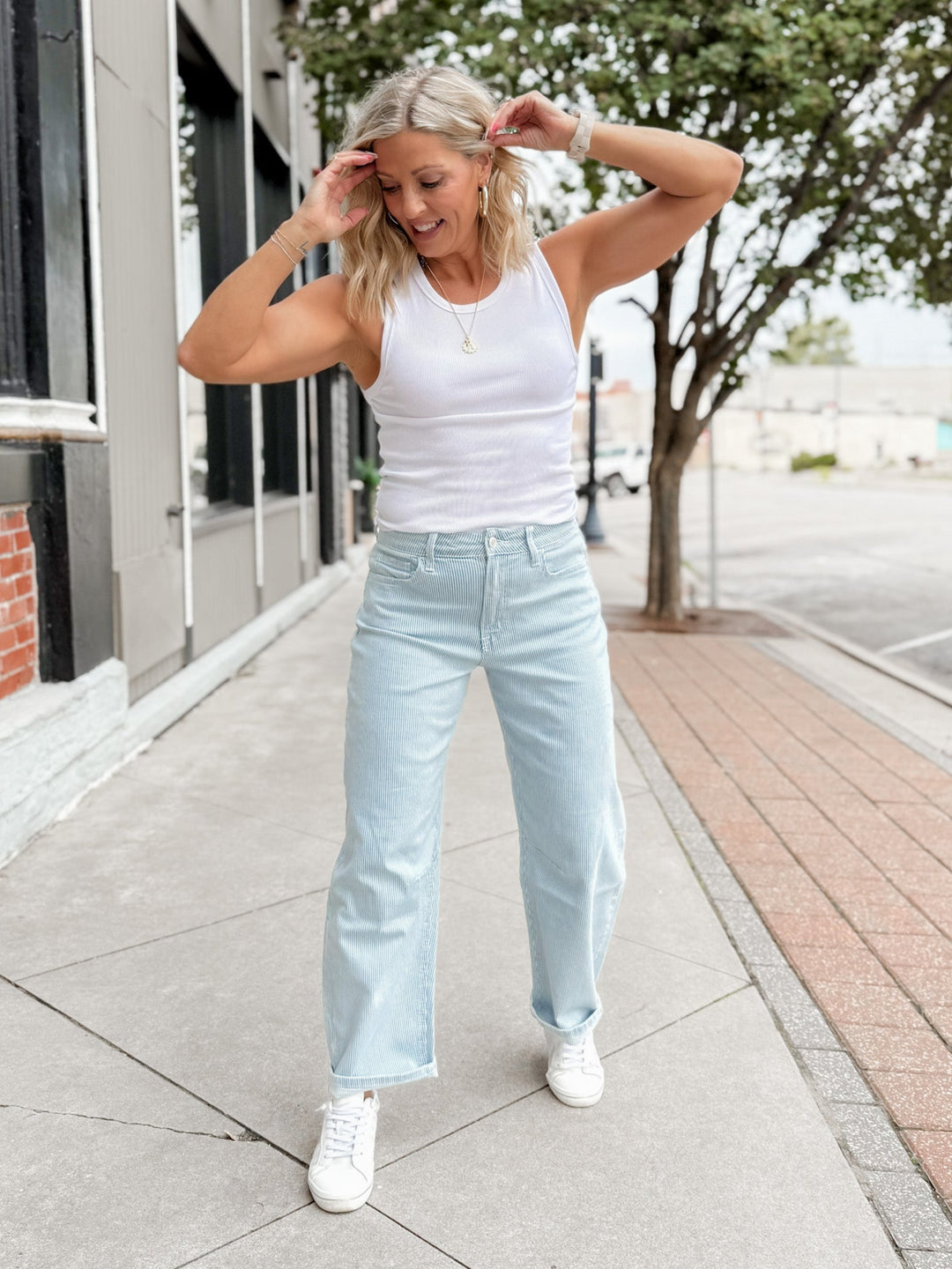 Boardwalk Barrel Jeans, Striped