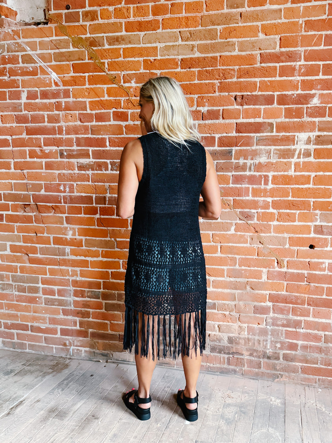 Boho Breeze Crochet Fringe Cardigan