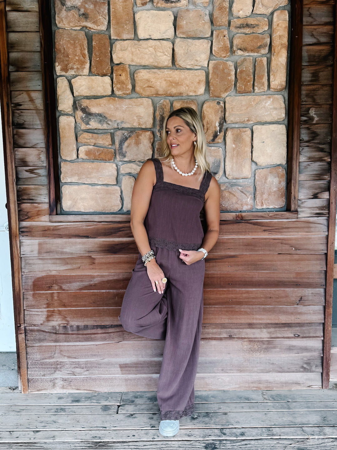 Boho Dream Embroidered Rayon Linen Two-Piece Set