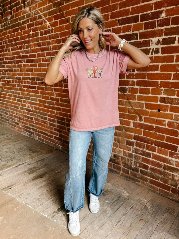 Bottoms Up Boyfriend Fit Graphic Tee, Dusty Pink