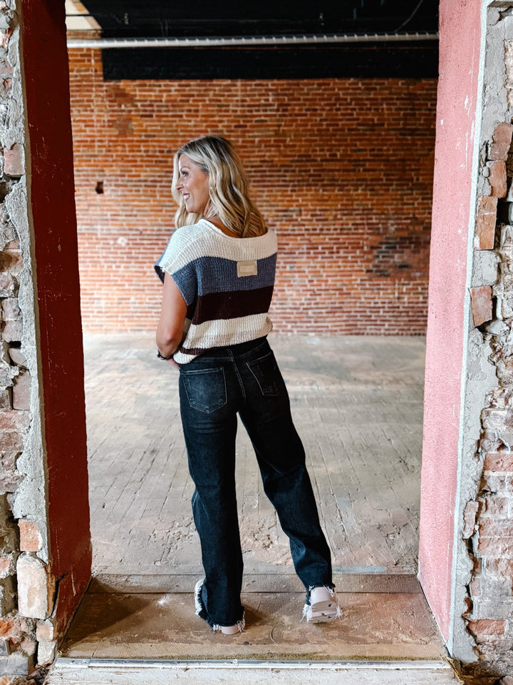 Breck High Rise Wide Leg Jeans, Black