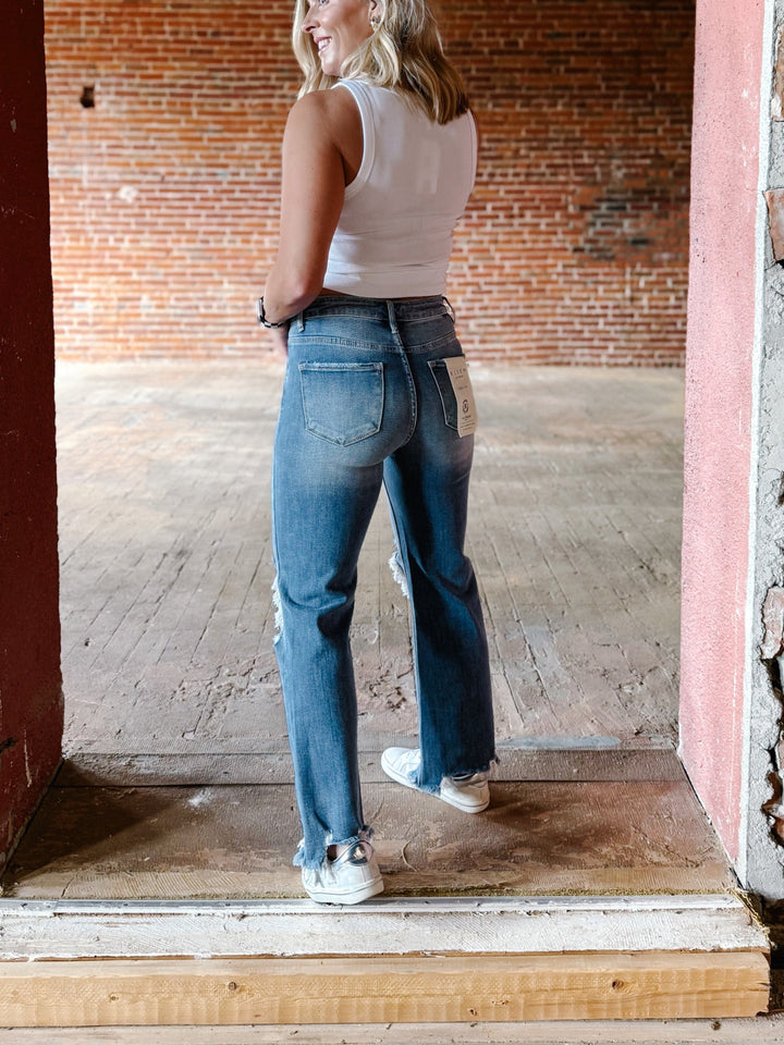 Bring on the Good Times High Rise Straight Crop Jeans, Medium