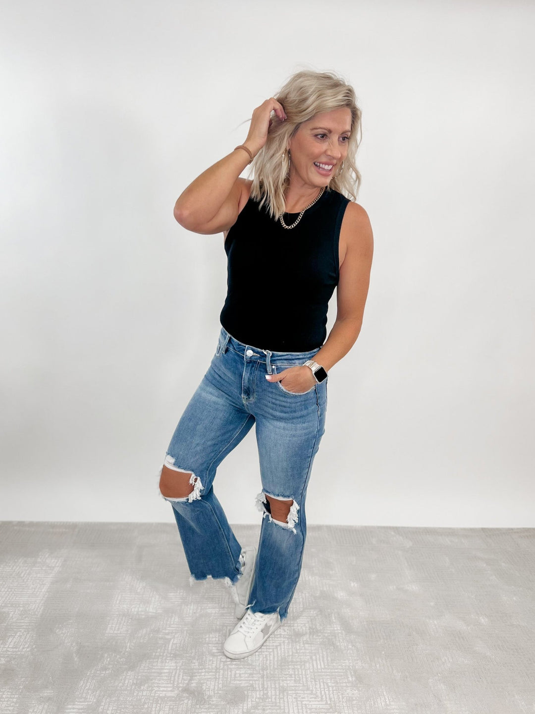 Bring on the Good Times High Rise Straight Crop Jeans, Medium