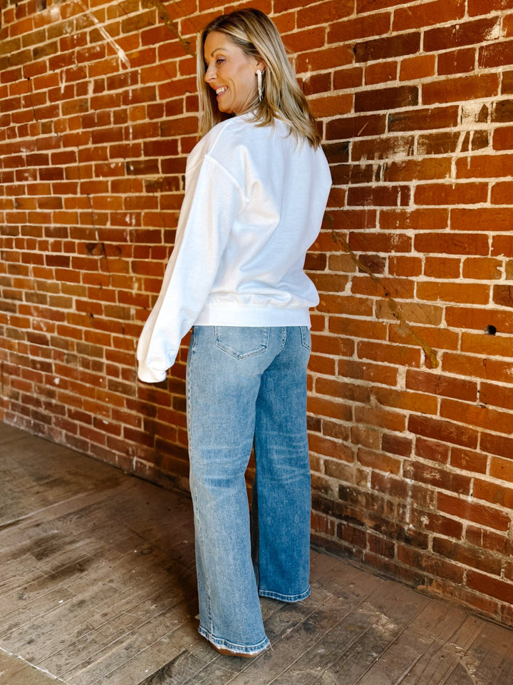 Budweiser Clydesdales Flea Market Crew Sweatshirt, White