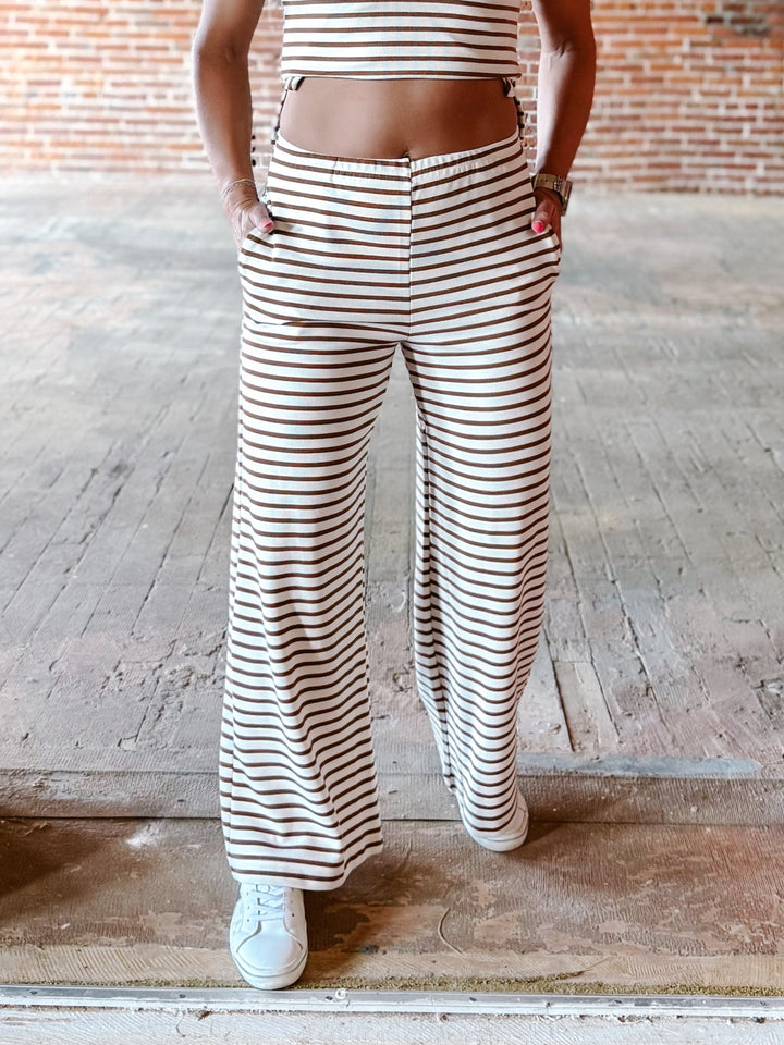 Campfire Cozy Stripe Lounge Pants, Brown