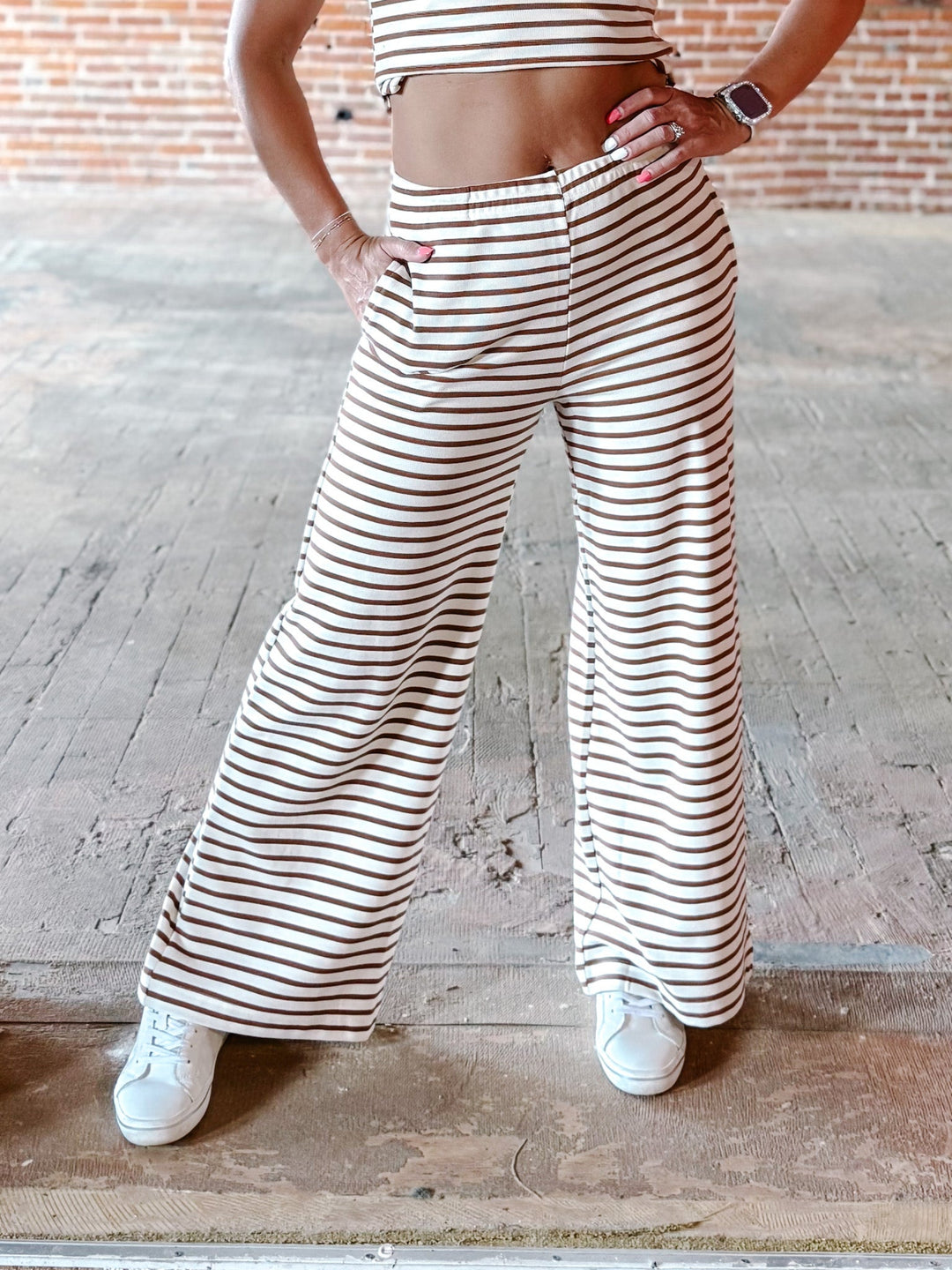 Campfire Cozy Stripe Lounge Pants, Brown