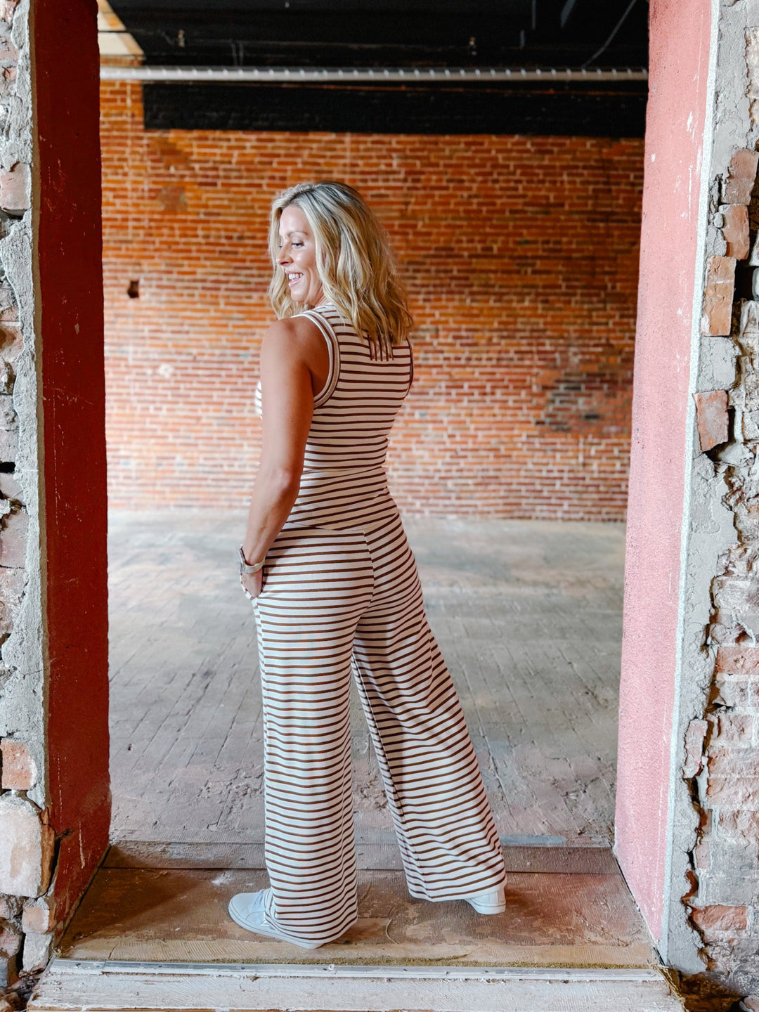 Campfire Cozy Stripe Lounge Pants, Brown