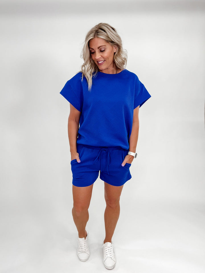 Charlotte Textured Top, Royal Blue