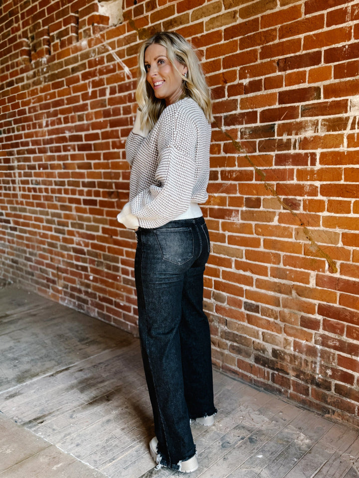 Charlotte Sweater, Mocha & Cream