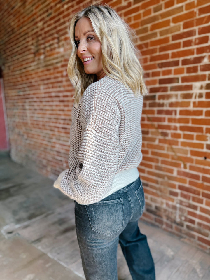Charlotte Sweater, Mocha & Cream