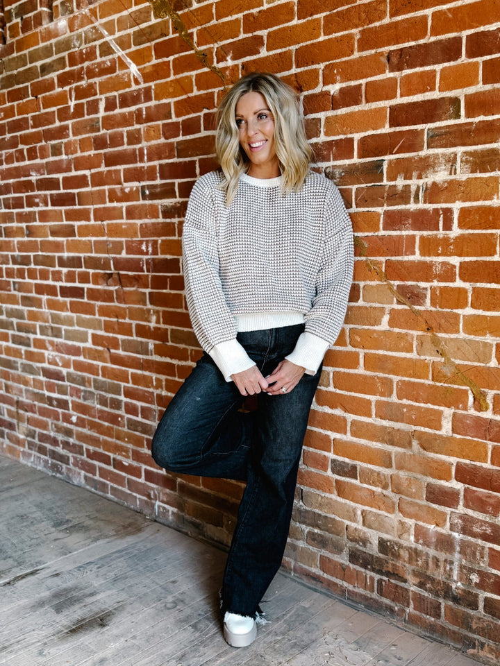 Charlotte Sweater, Mocha & Cream