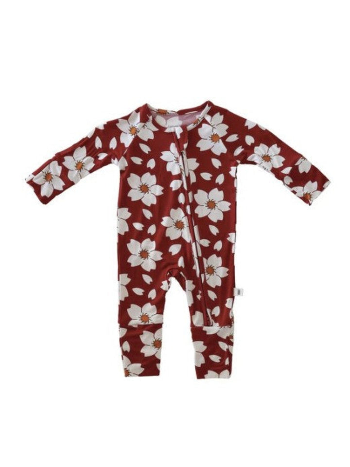 Forever French Baby Bamboo Zip Pajamas, Cherry Blossoms