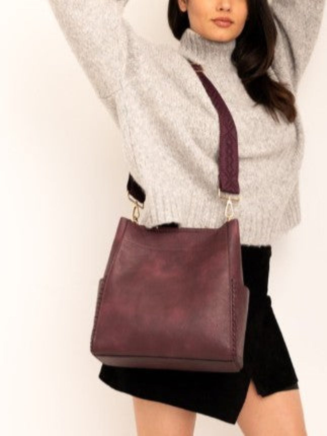 Penny Bucket Bag, Cherry Lacquer