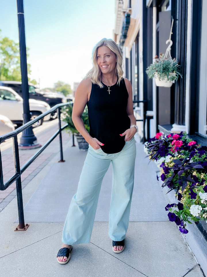 Chic Heritage Wide Leg Pant, Seafoam