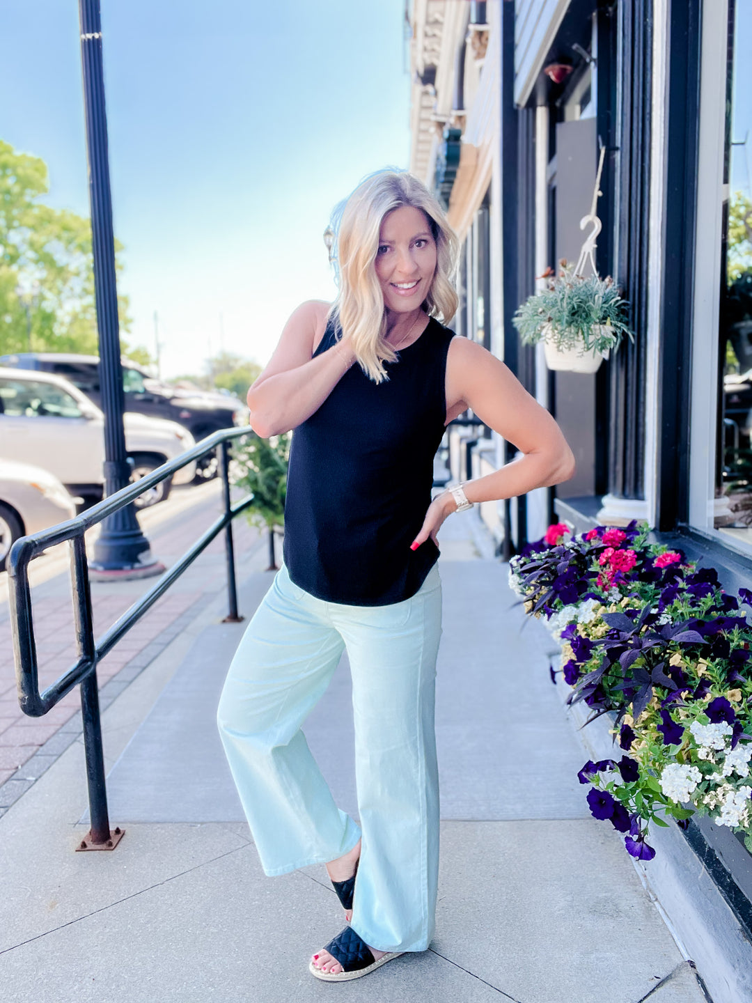 Chic Heritage Wide Leg Pant, Seafoam