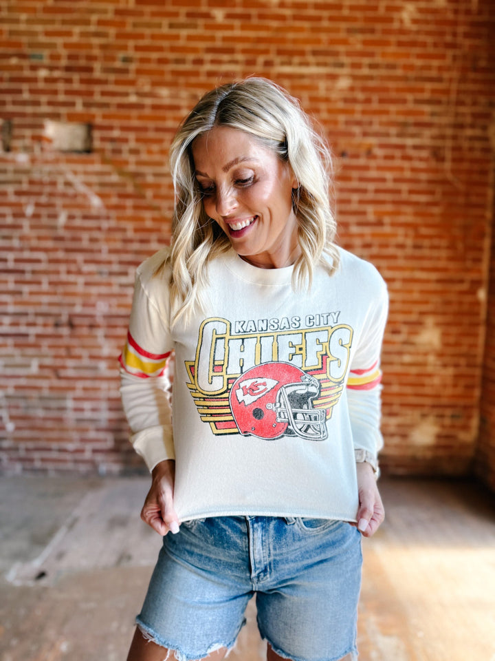 Chiefs Vintage Kickoff Women's Long Sleeve, Vintage White