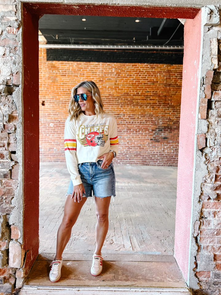 Chiefs Vintage Kickoff Women's Long Sleeve, Vintage White