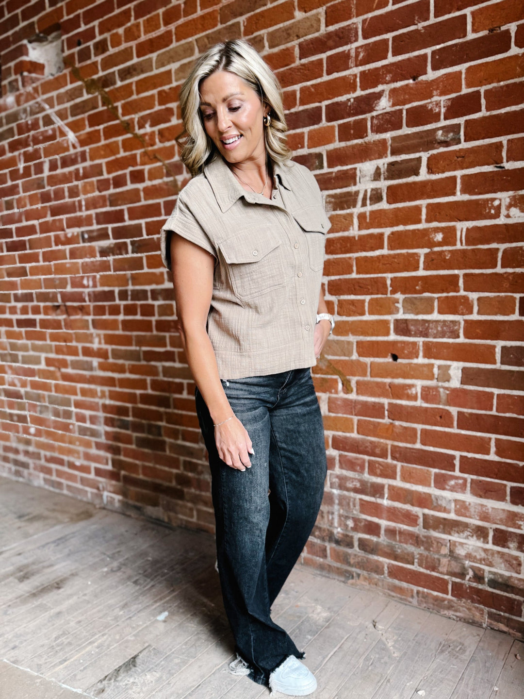 City Scout Cotton Button Down, Sand