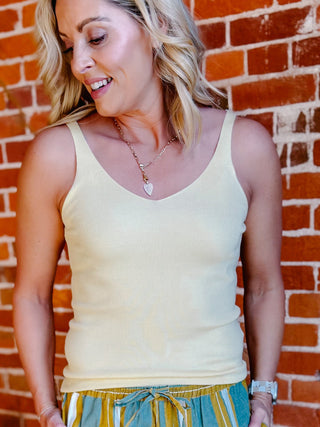 Clean Slate Knit Tank, Butter Yellow